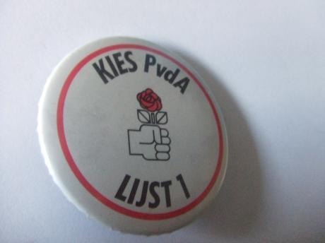 Politieke partij PvdA verkiezingen lijst 1 logo roos